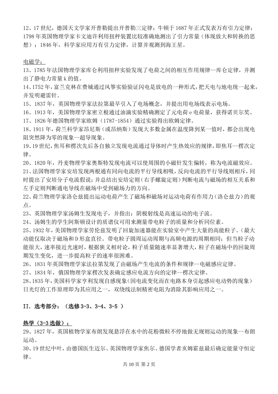新课标高考高中物理学史汇总_第2页