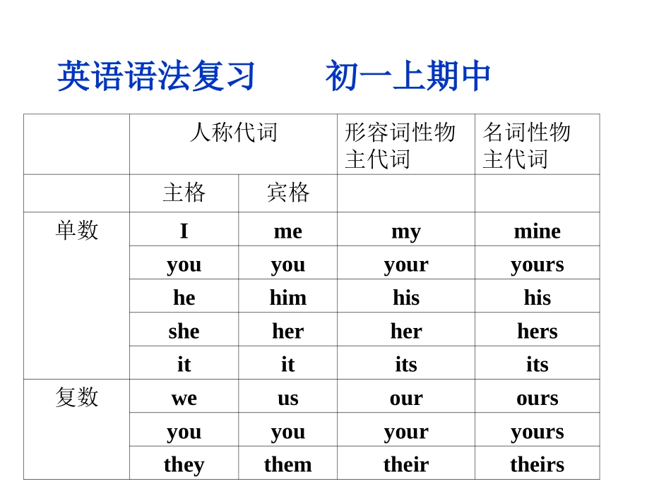 初一英语语法复习_第1页