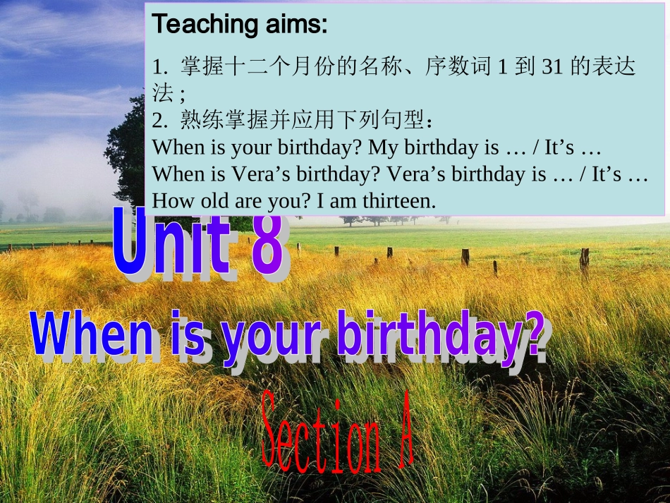 新人教版七年级上册（2012年秋使用）：Unit8Whenisyourbirthday？课件_第2页