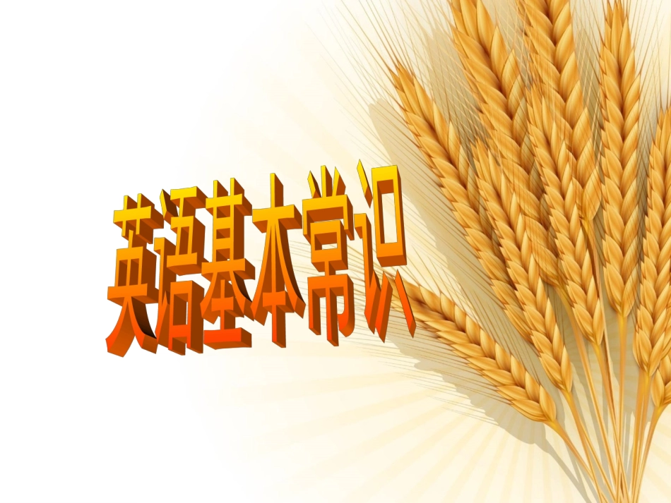 英语基本常识_第1页