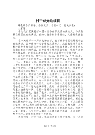 村干部竞选演讲稿 (2)