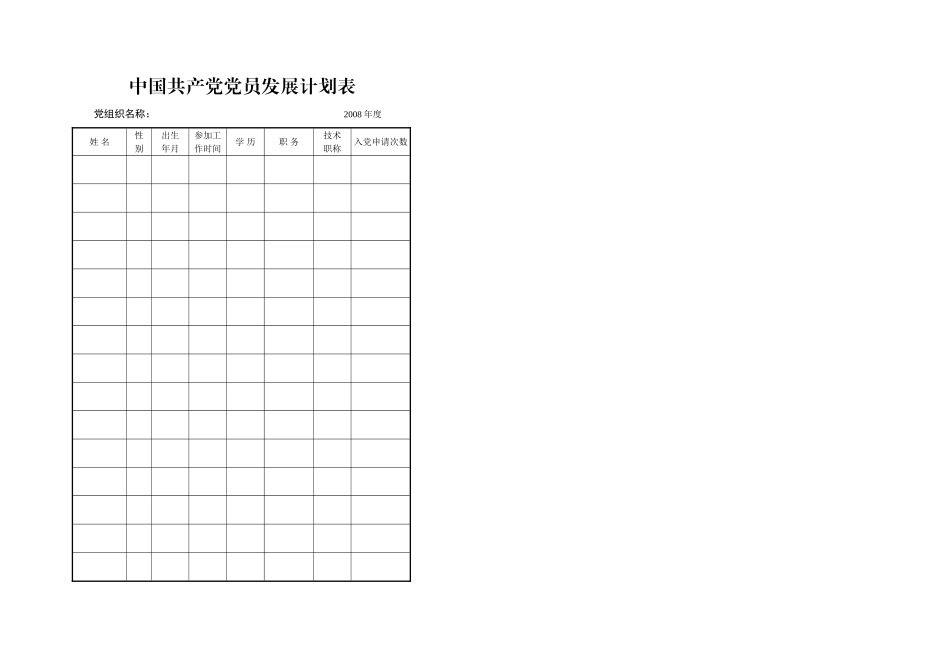 中国共产党党员发展计划表_第1页