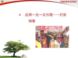 应用一元一次方程打折销售