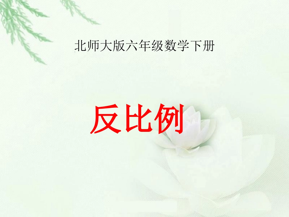 （北师大版）六年级数学下册课件反比例2_第1页
