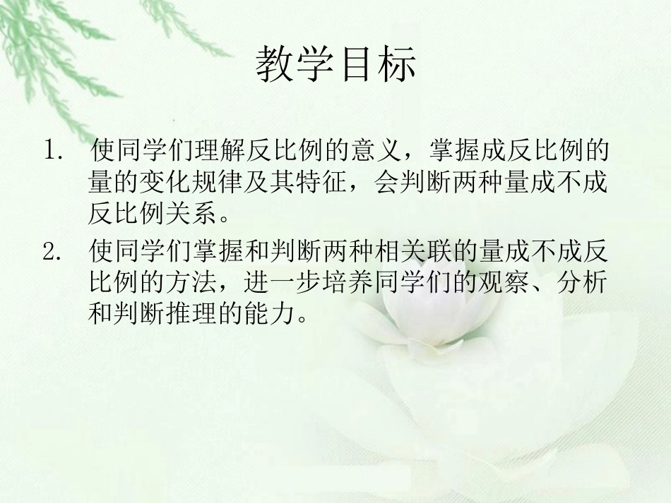 （北师大版）六年级数学下册课件反比例2_第2页