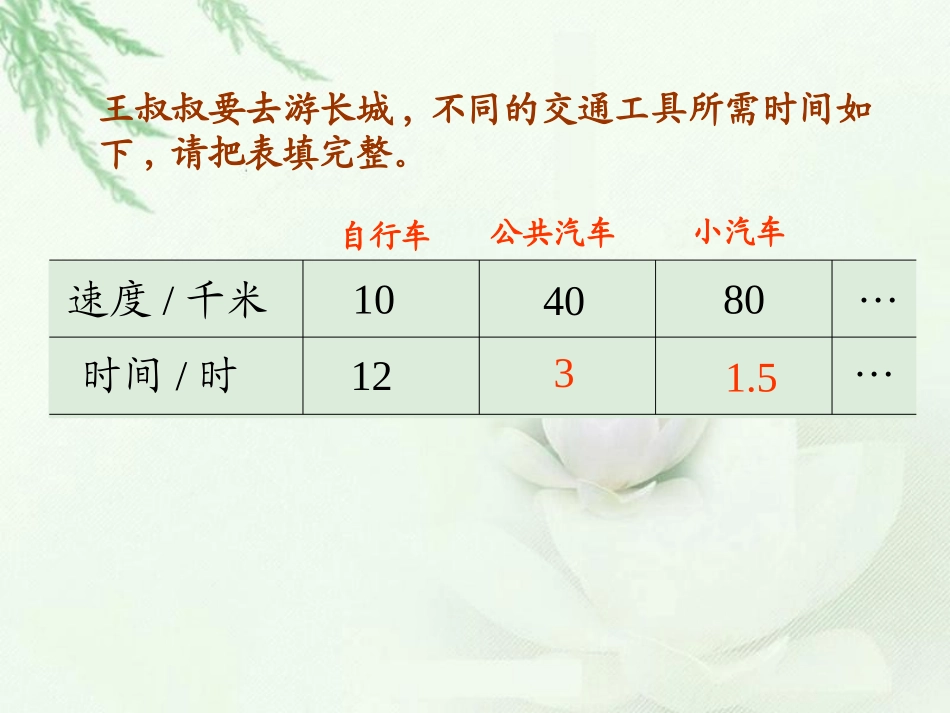 （北师大版）六年级数学下册课件反比例2_第3页