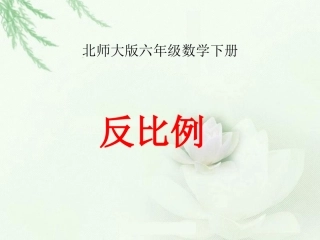 （北师大版）六年级数学下册课件反比例2
