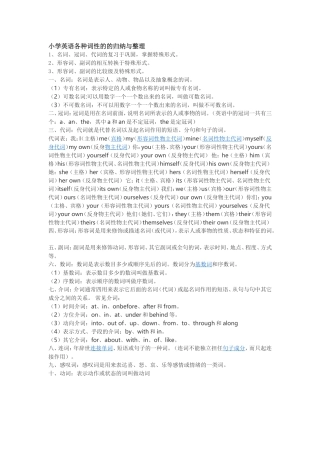 小学英语各种词性的的归纳与整理