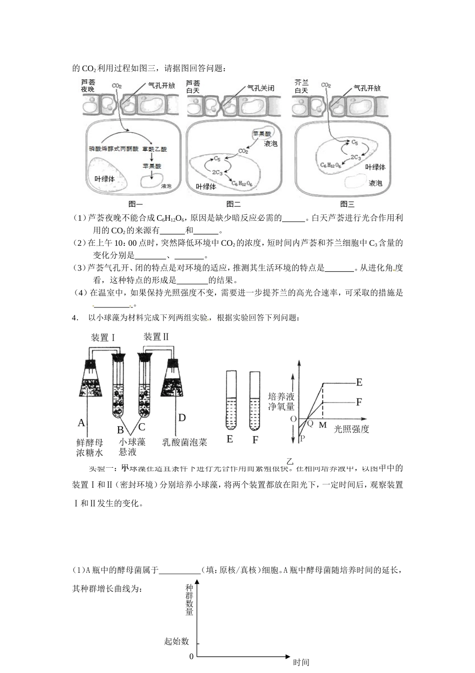 高考专题突破——光合作用与呼吸作用_第2页