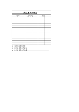 战胜挫折的计划