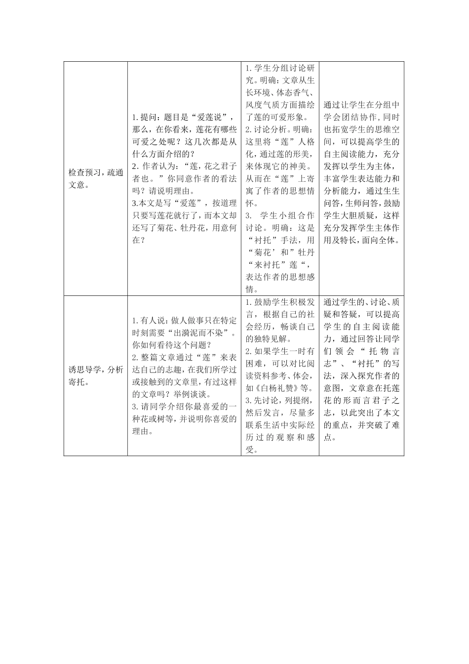 《爱莲说》教学设计方案_第3页