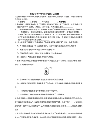 细胞分裂中的同位素标记习题