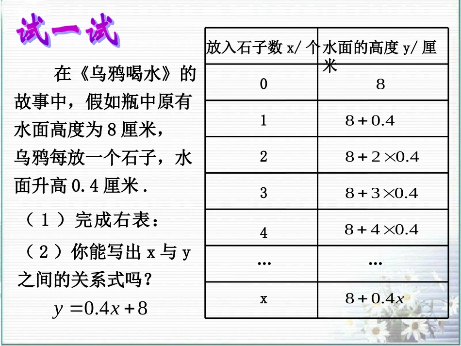 初中二年级数学上册第六章一次函数62一次函数第一课时课件_第3页
