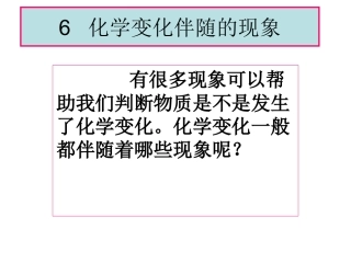 教科版科学六年级下册《化学变化伴随的现象》