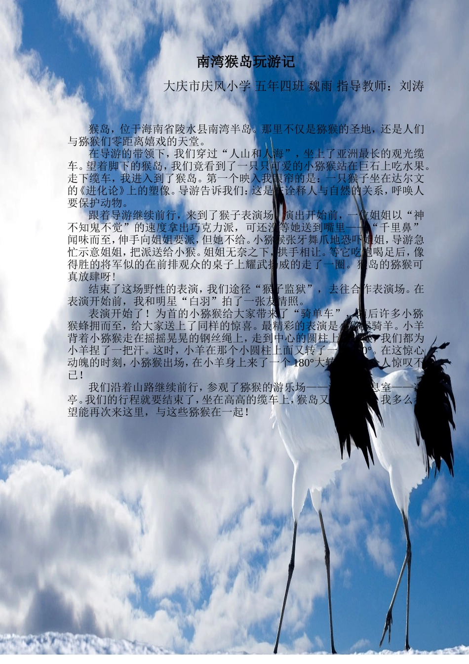 魏雨作文MicrosoftWord文档(2）_第1页
