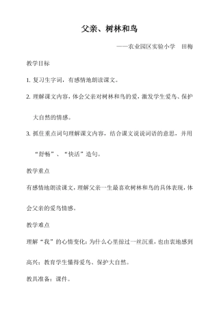 父亲、树林和鸟