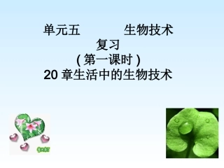 八年级生物日常生活中的生物技术