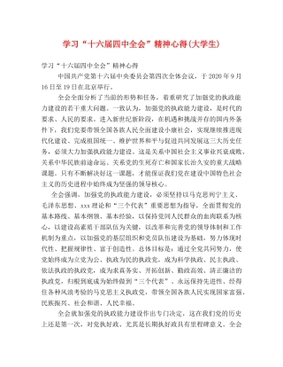 学习“十六届四中全会”精神心得(大学生) 