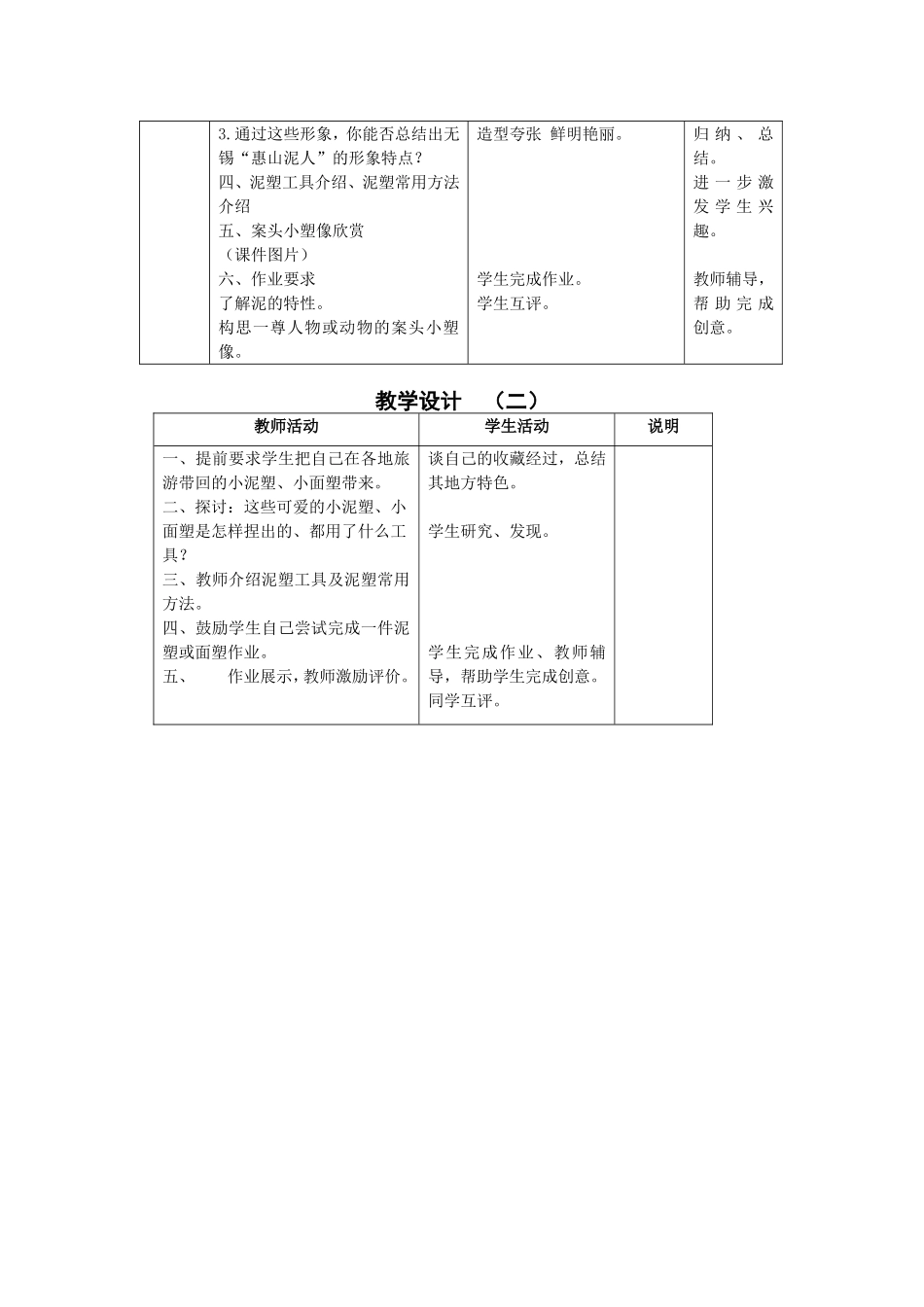 活动三生动的案头小塑像教学设计_第2页