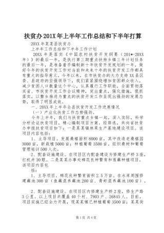 扶贫办202X年上半年工作总结和下半年打算