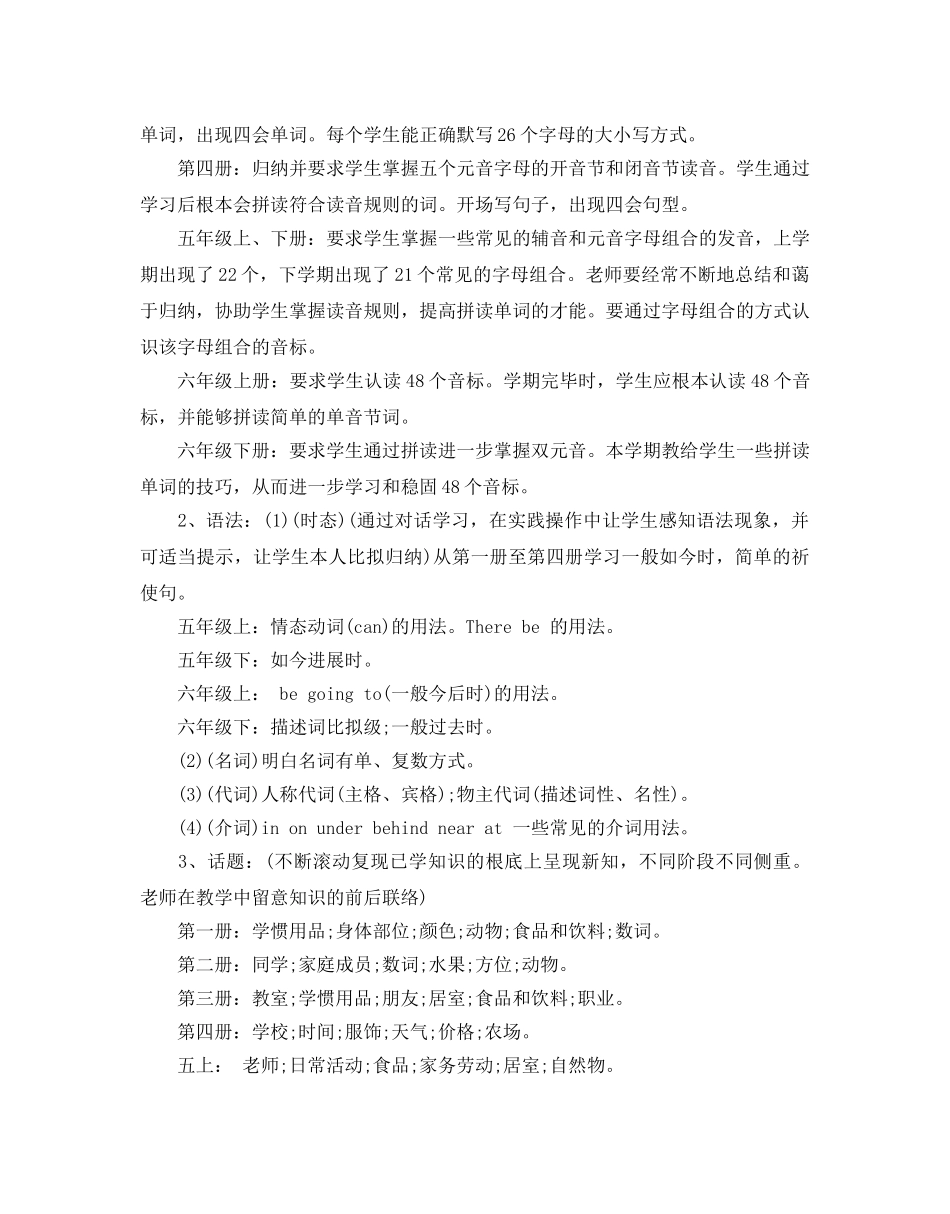 六年级英语教师教学参考计划范文5篇 _第3页