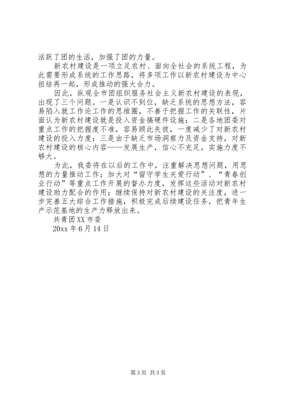 共青团市委新农村建设工作小结 _第3页