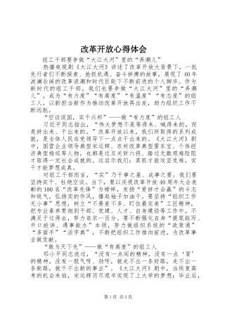 改革开放体会心得