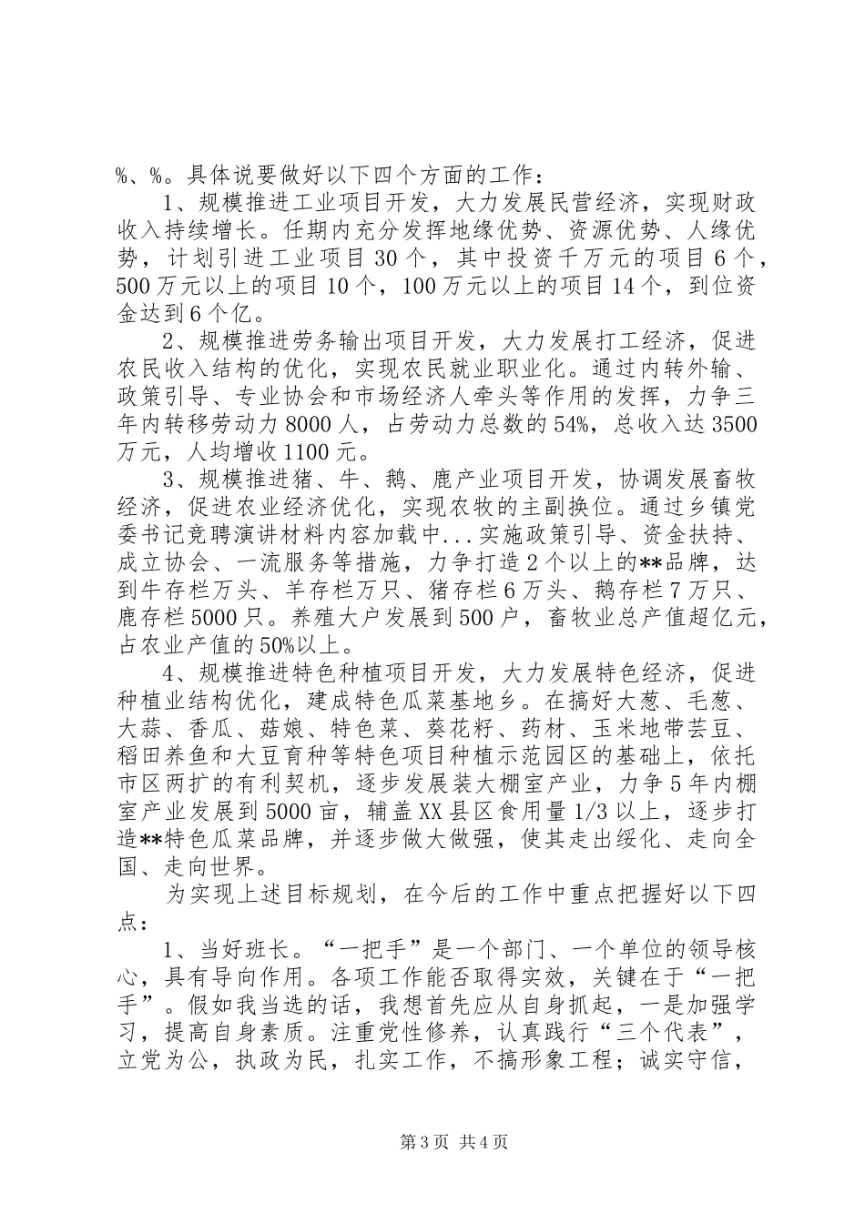 乡镇党委书记竞聘演讲材料_第3页