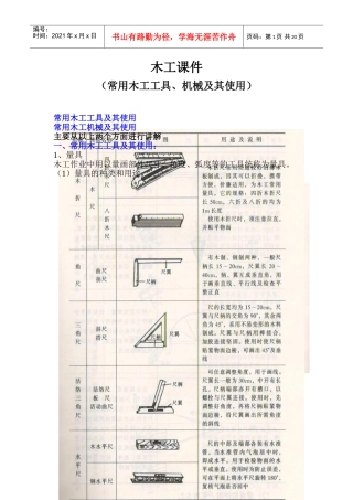 常用木工工具、机械及其使用(DOC36页)