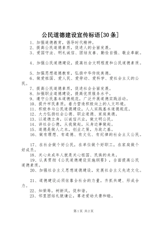公民道德建设宣传标语[30条]