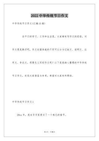 2024中华传统节日作文_37