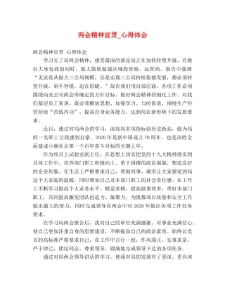 两会精神宣贯_心得体会 