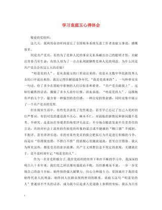 学习袁庭玉心得体会 