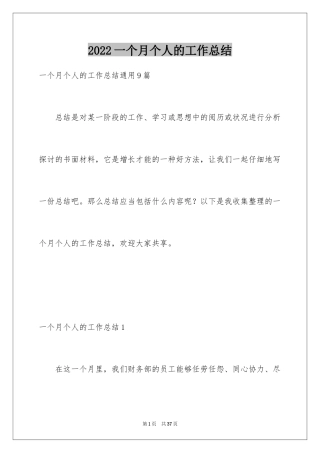 2024一个月个人的工作总结_3