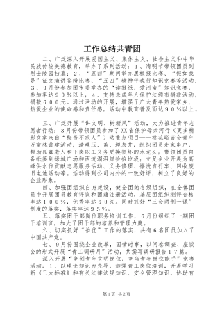 工作总结共青团 
