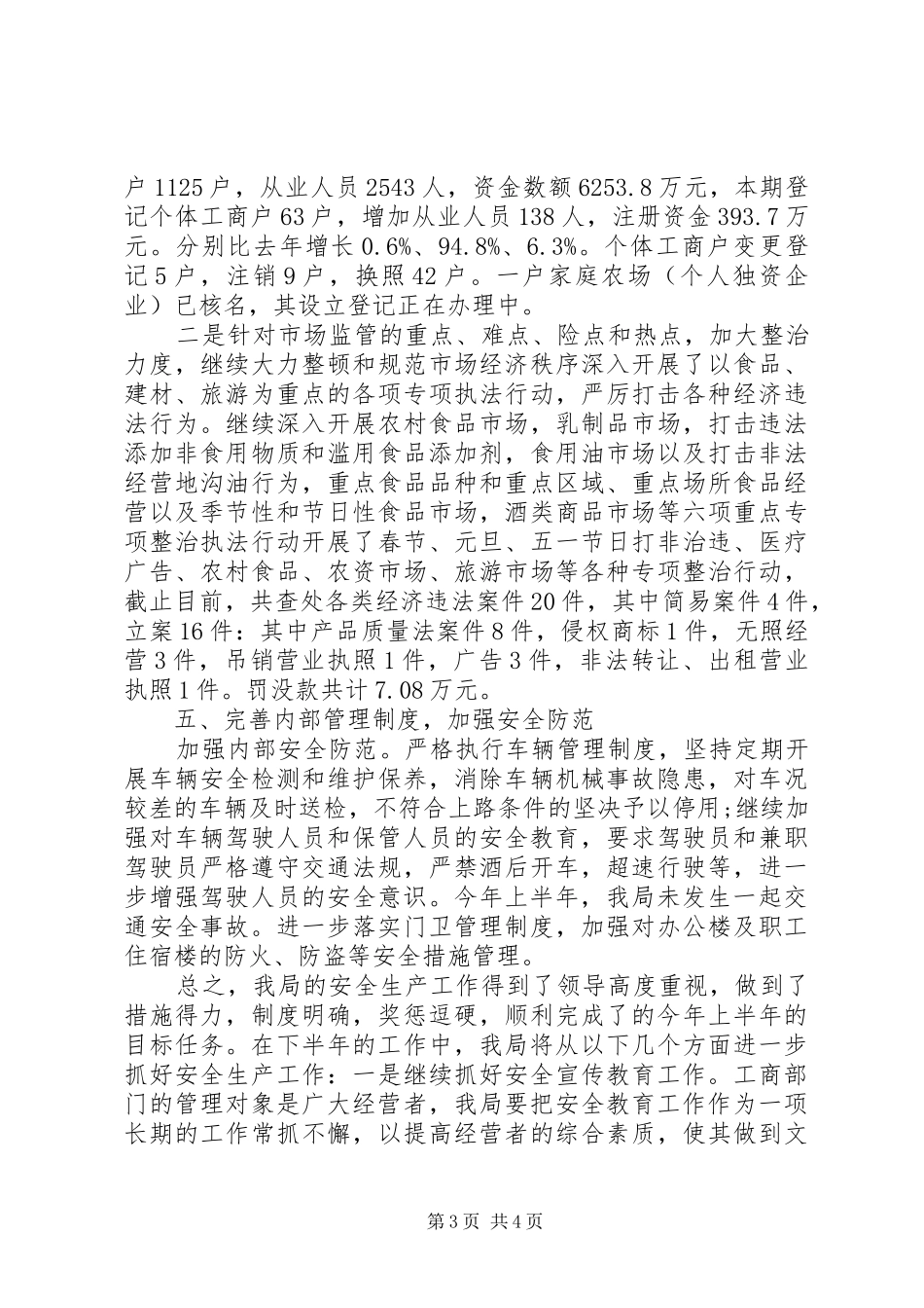 工商局上半年安全生产工作总结范文 _第3页