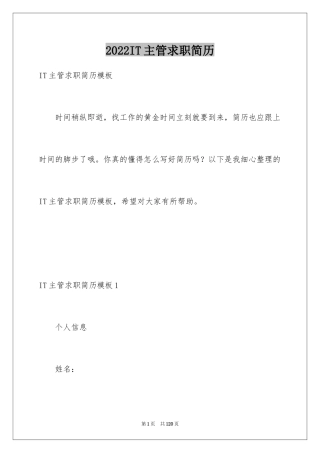 2024IT主管求职简历_1
