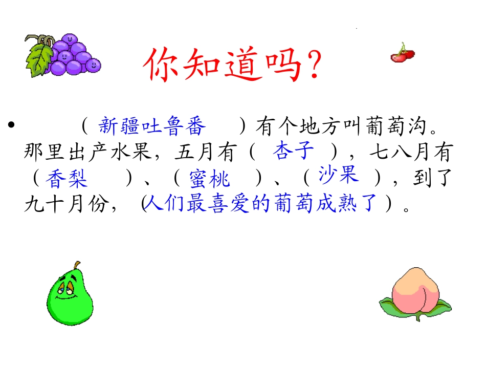 人教版二年级语文下册第10课《葡萄沟》PPT课件_第3页