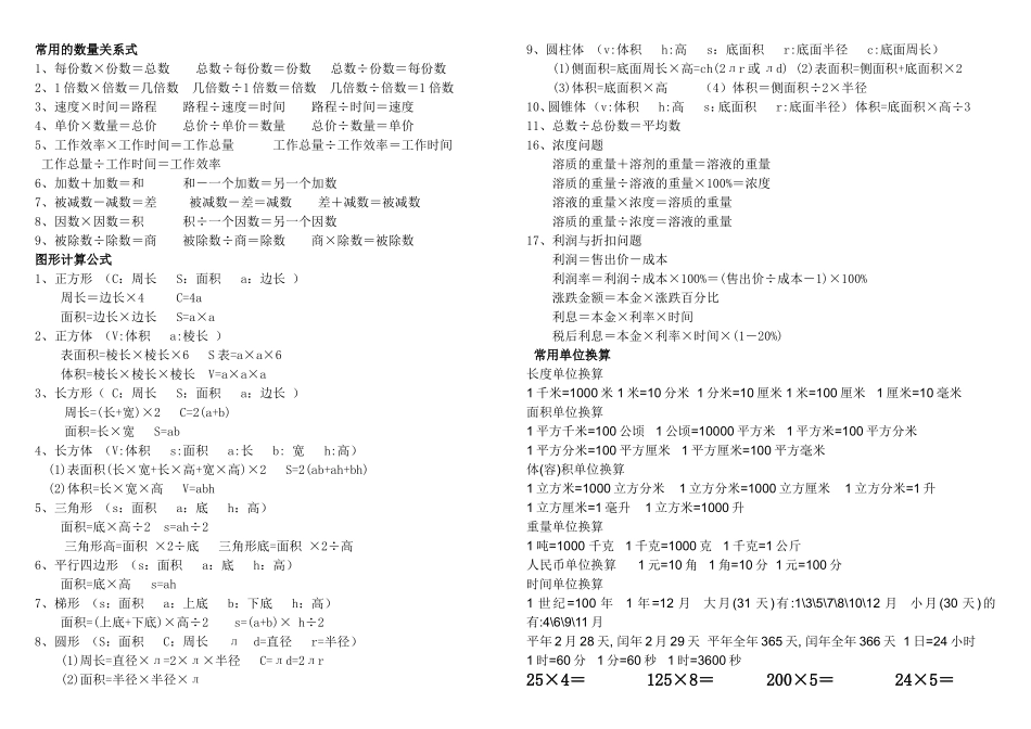 常用的数量关系_第1页