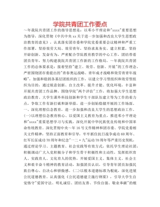 学院共青团工作要点 