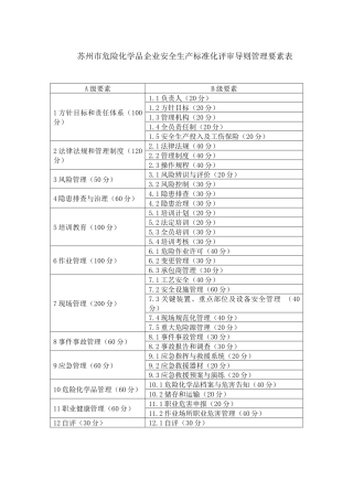 化学品企业安全生产标准化评审导则(化工生产企业版)