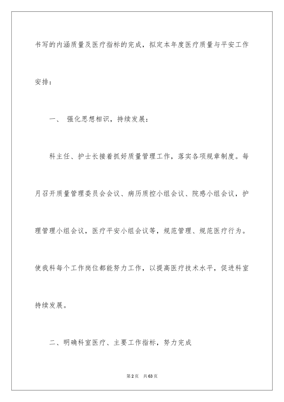 2024医疗年度工作计划_第2页