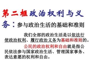 政治权利与义务：参与政治生活的基础和准则(新)