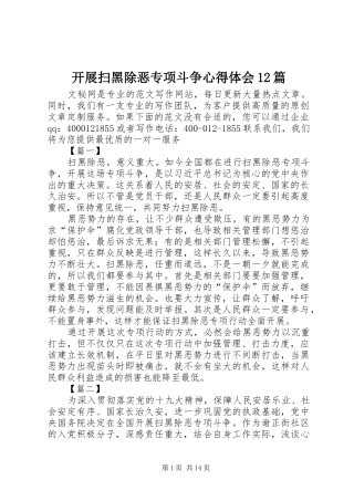 开展扫黑除恶专项斗争体会心得2篇