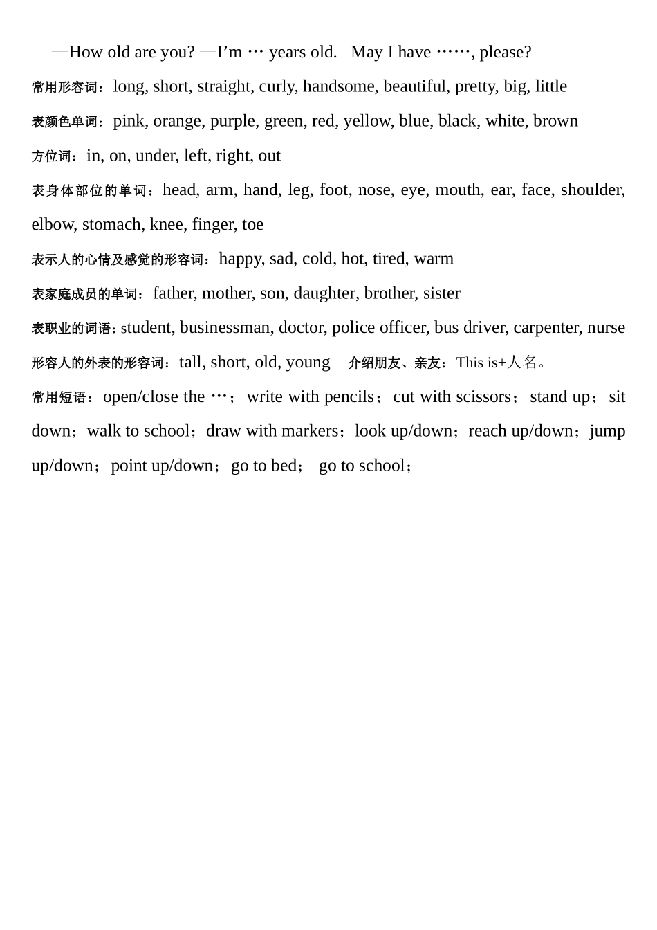 三年级英语上期末复习提纲竖_第2页