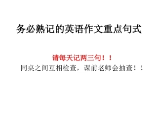 高考英语务必熟记的英语作文重点句式