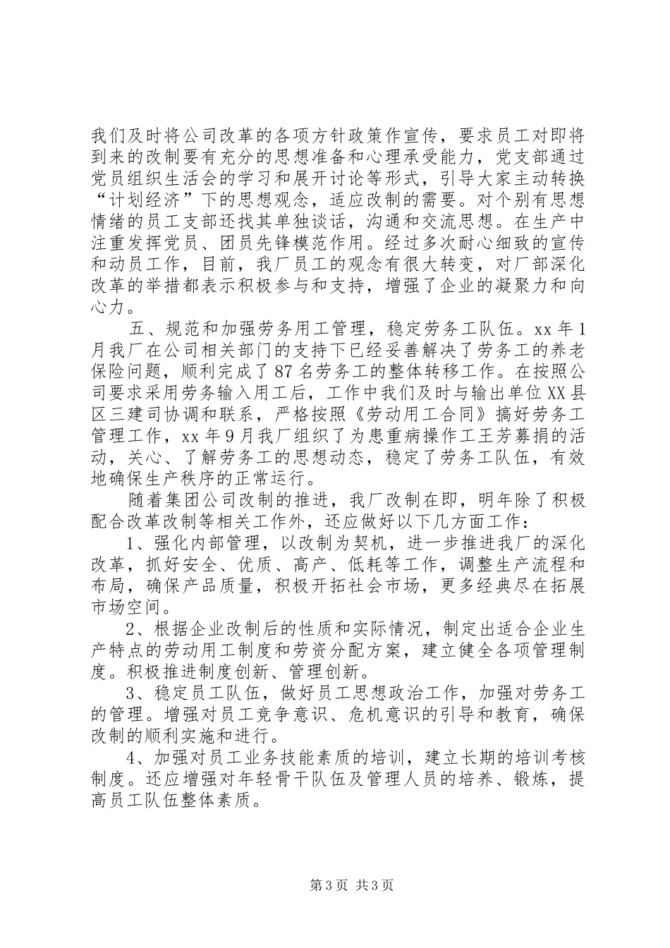 公司生产经营年度工作总结 _第3页