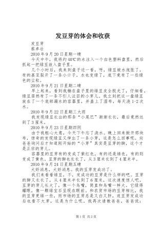 发豆芽的体会和收获3