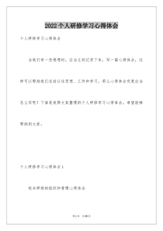 2024个人研修学习心得体会