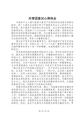 共青团意识体会心得